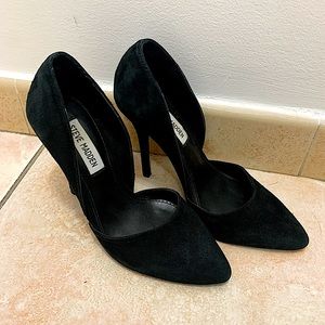 Steve Madden Black Suede Heels 6M